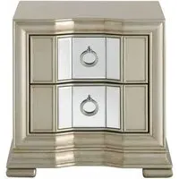 Lucca Mirrored 2 Drawer Bedside Cabinet - Champagne