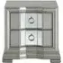Lucca Mirrored 2 Drawer Bedside Cabinet - Grey