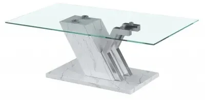 Lusso Console Table - White, Faux Marble image