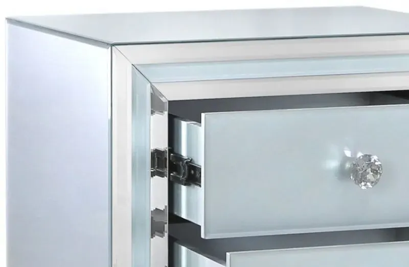 Manhattan 3-Drawer Bedside Cabinet - Grey, Glass