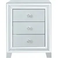 Manhattan 3-Drawer Bedside Cabinet - Grey, Glass