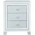 Manhattan 3-Drawer Bedside Cabinet - Grey, Glass