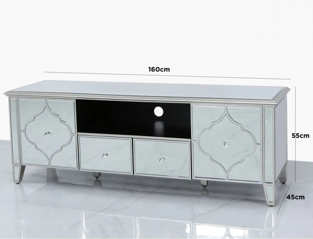 Marrakech Entertainment Unit - Silver, Mirrored