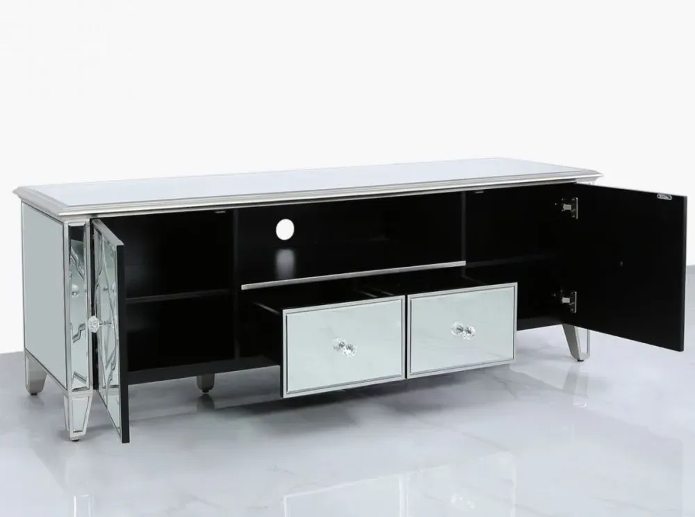 Marrakech Entertainment Unit - Silver, Mirrored