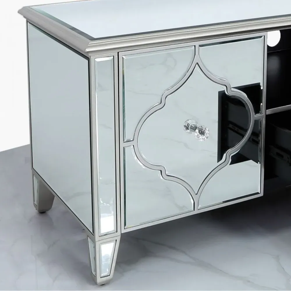 Marrakech Entertainment Unit - Silver, Mirrored