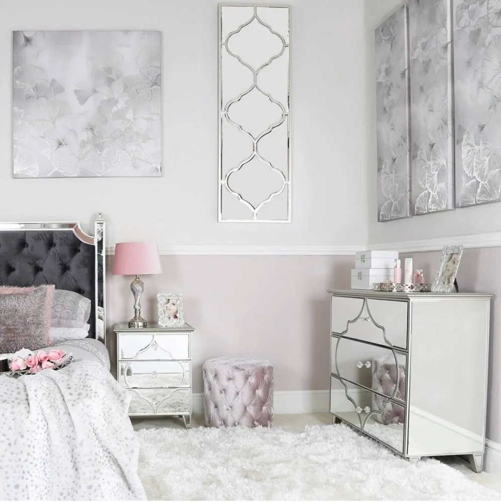 Marrakech Rectangular Wall Mirror - Silver