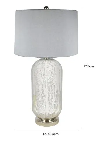 Mercury Glass Table Lamp Set of 2 - Silver, Silk