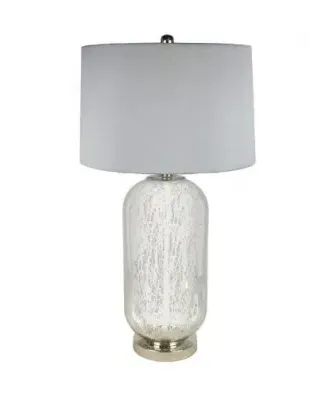 Mercury Glass Table Lamp Set of 2 - Silver, Silk