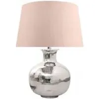 Nickel Plated 40cm Table Lamp - Nickel, Pink