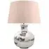 Nickel Plated 40cm Table Lamp - Nickel, Pink