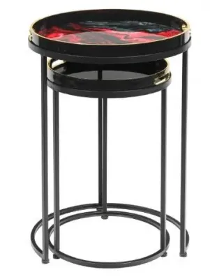 Olin Nest of 2 Tables - Red, Black image
