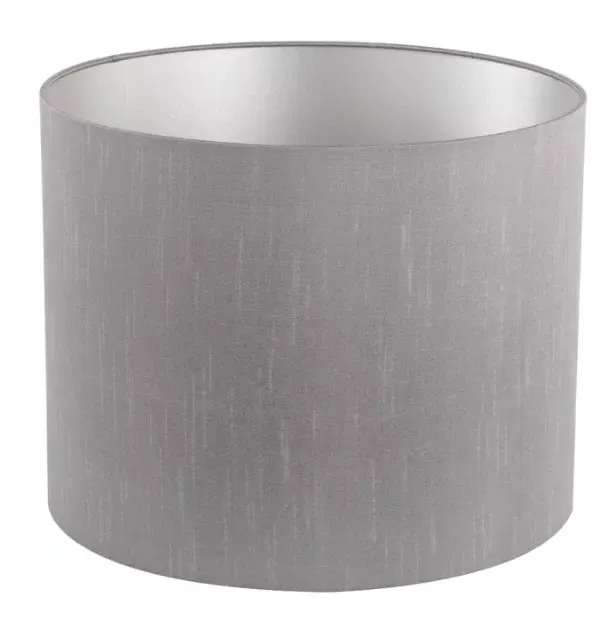 Opal Glass Table Lamp with Faux Silk Shade - Grey