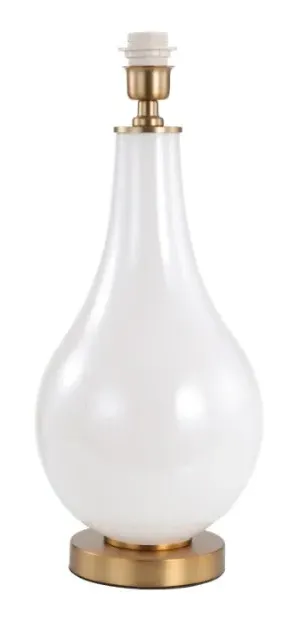 Pearl Glass Table Lamp with Velvet Shade - White