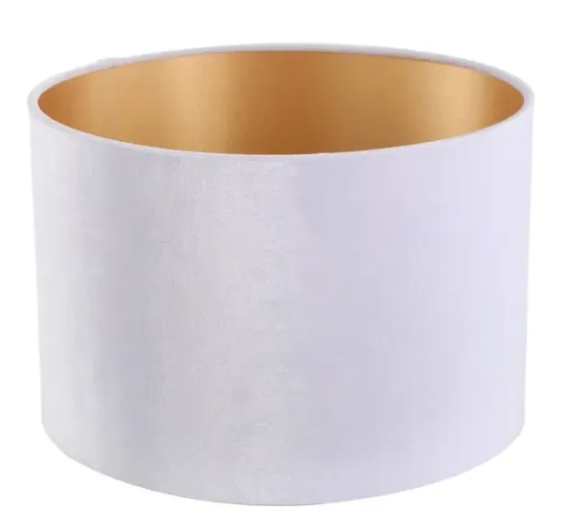 Pearl Glass Table Lamp with Velvet Shade - White