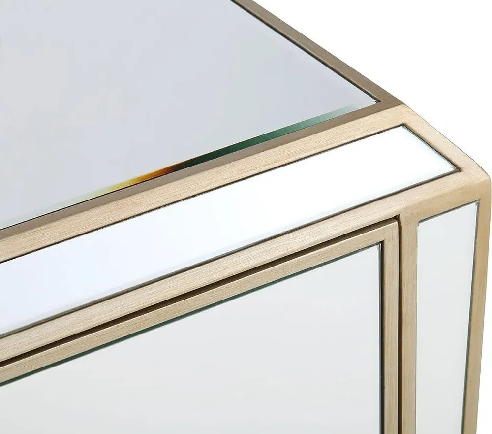 Pristina Mirrored 3 Drawer Chest - Champagne