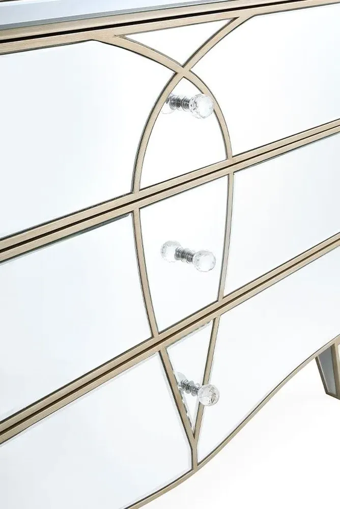 Pristina Mirrored 3 Drawer Chest - Champagne