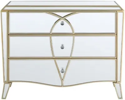 Pristina Mirrored 3 Drawer Chest - Champagne image