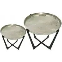 Rohan Nest of 2 Tables - Black, Nickel