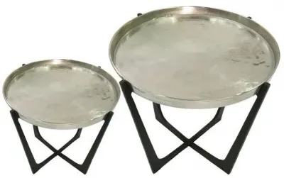 Rohan Nest of 2 Tables - Black, Nickel