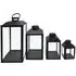 Set of 4 Lanterns - Black, Steel