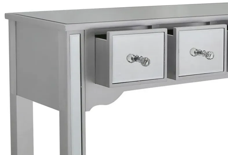 Siena 4 Drawer Console Table - Silver, Mirrored