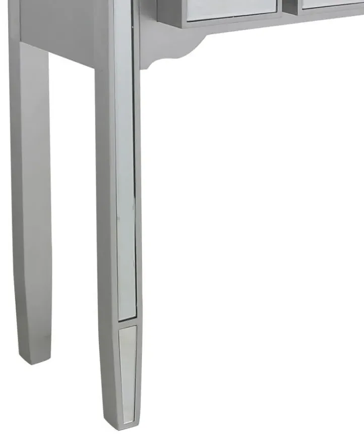 Siena 4 Drawer Console Table - Silver, Mirrored