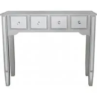 Siena 4 Drawer Console Table - Silver, Mirrored