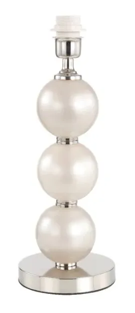 Small Opal Glass Table Lamp with Faux Silk Shade - Grey