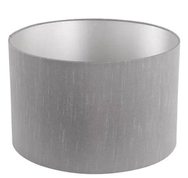 Small Opal Glass Table Lamp with Faux Silk Shade - Grey