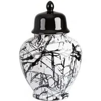 Splash Ginger Jar - Black and White