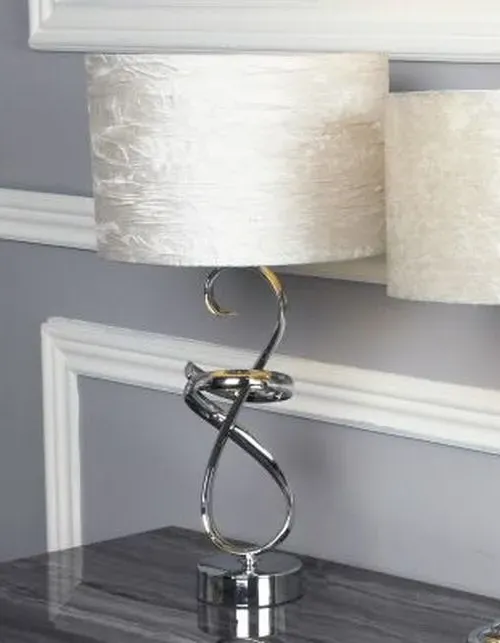 Swirl Metal Table Lamp Set of 2 - Ivory