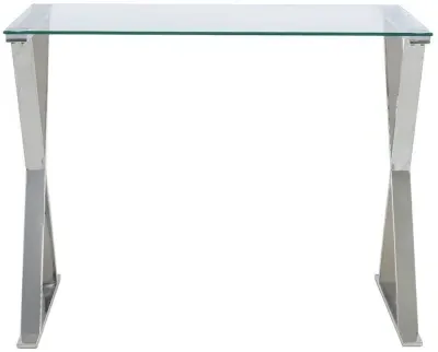 Taylor Cross Frame Desk - Chrome, Glass image