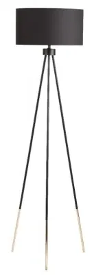 Tripod Floor Lamp - Black, Linen image
