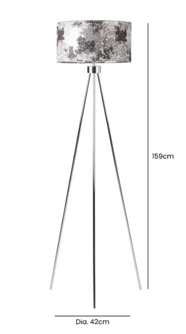 Tripod Floor Lamp - Chrome, Linen