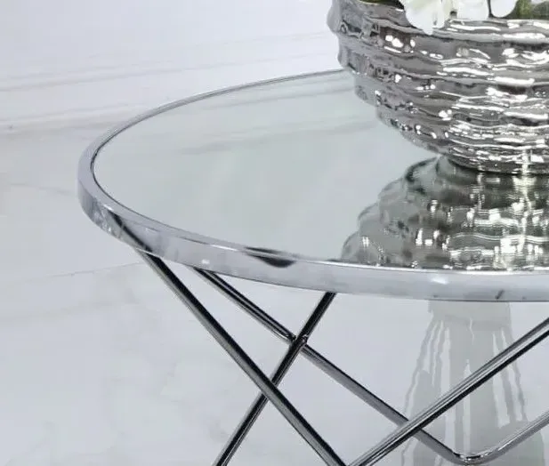 Value Atom Coffee Table - Chrome, Mirror Glass