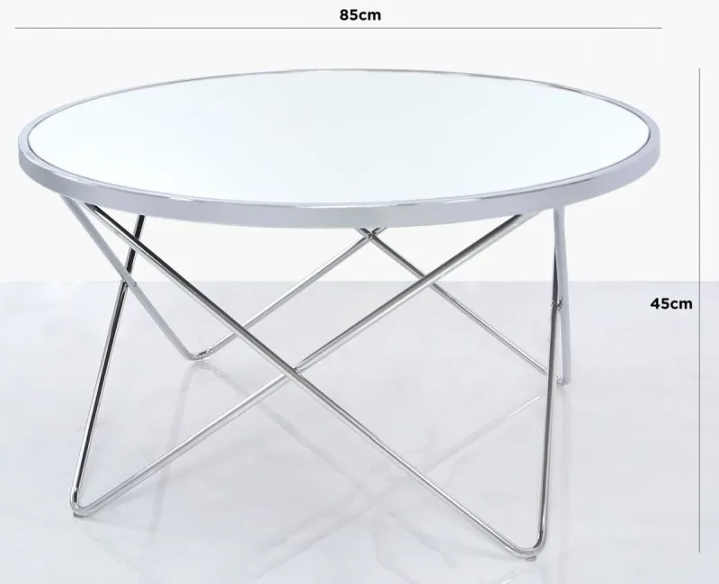 Value Atom Coffee Table - Chrome, Mirror Glass