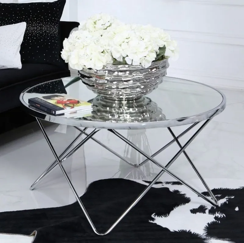 Value Atom Coffee Table - Chrome, Mirror Glass