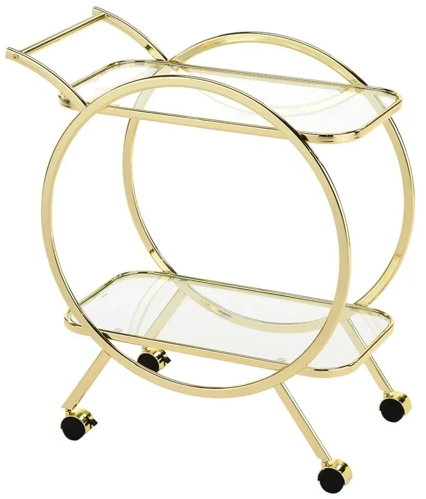 Value Harry Drinks Trolley - Gold, Glass