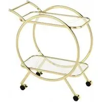 Value Harry Drinks Trolley - Gold, Glass