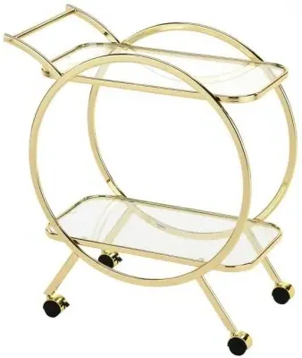 Value Harry Drinks Trolley - Gold, Glass image