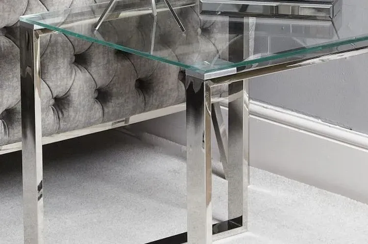 Value Harry End Table - Chrome, Glass