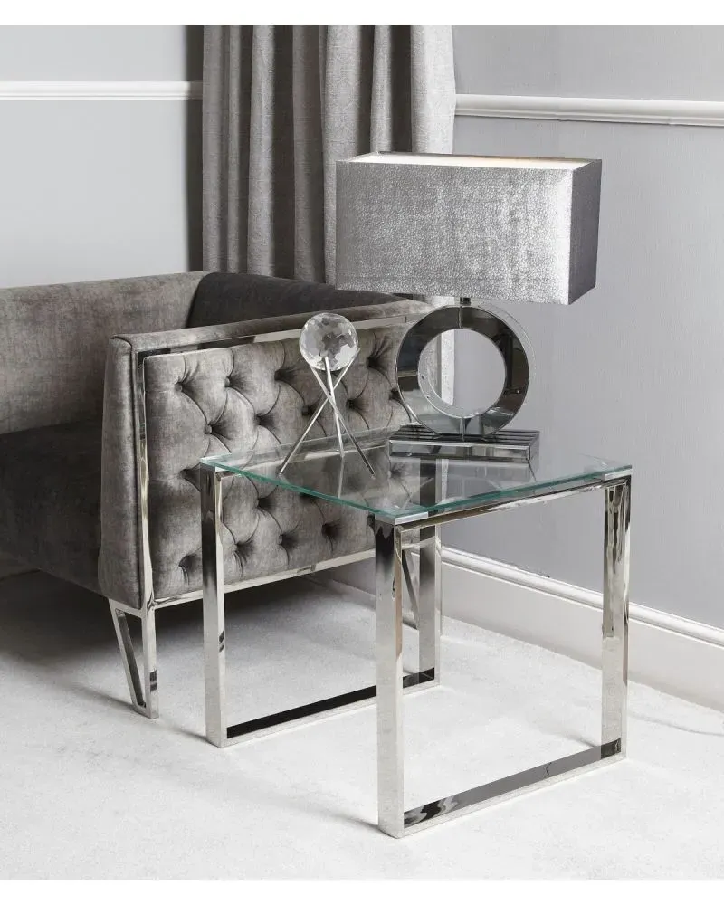 Value Harry End Table - Chrome, Glass