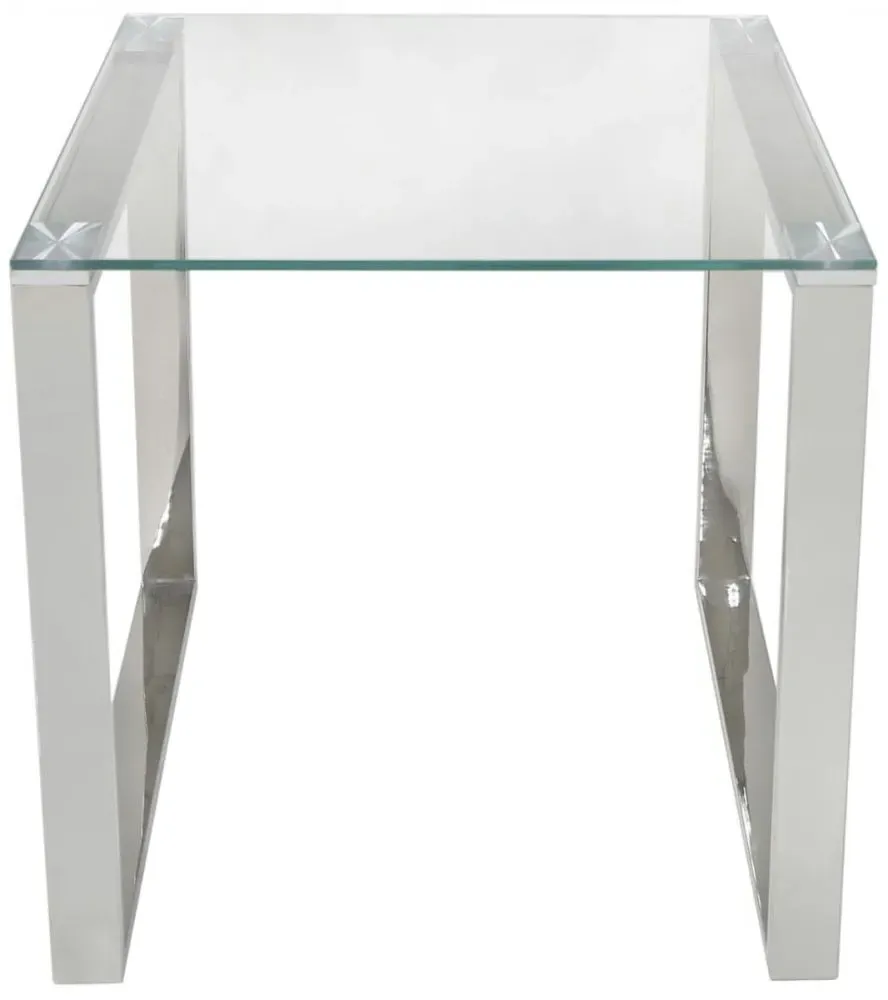 Value Harry End Table - Chrome, Glass