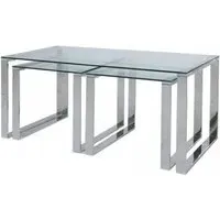 Value Harry Nest of 3 Tables - Steel, Glass