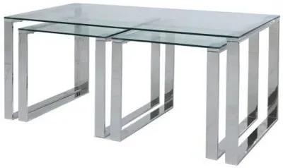 Value Harry Nest of 3 Tables - Steel, Glass