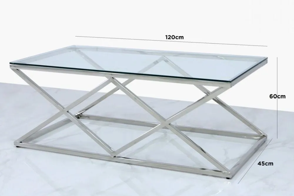 Value Imperia Coffee Table - Chrome, Glass