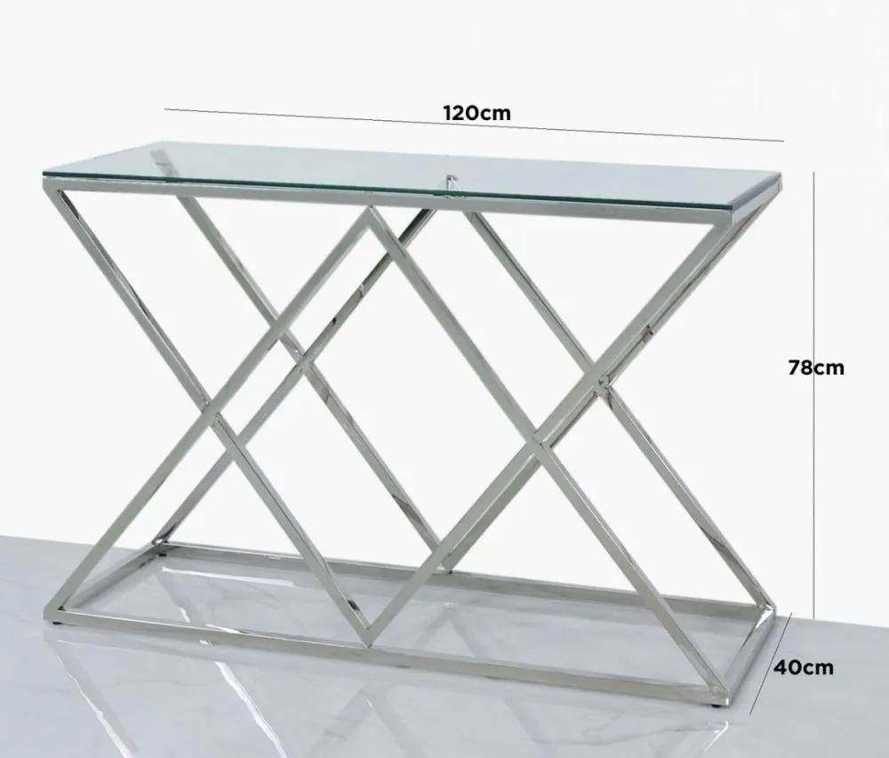 Value Imperia Console Table - Chrome, Glass