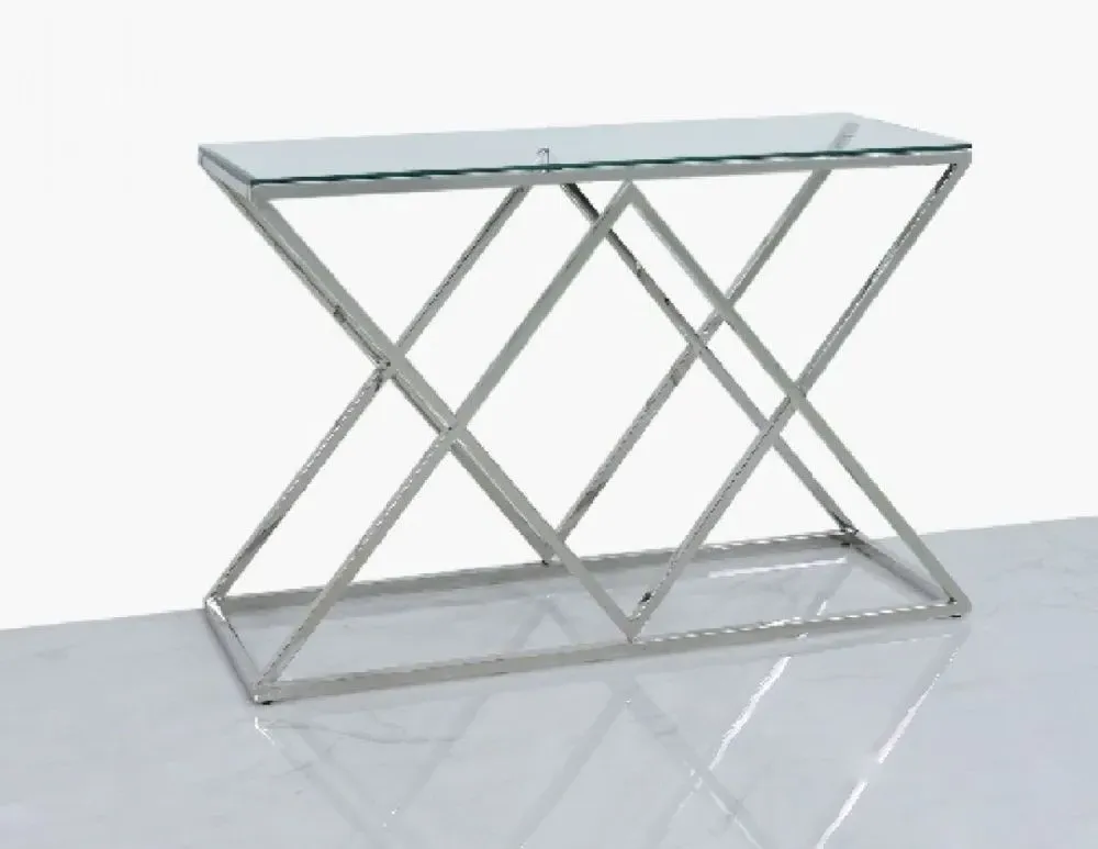 Value Imperia Console Table - Chrome, Glass