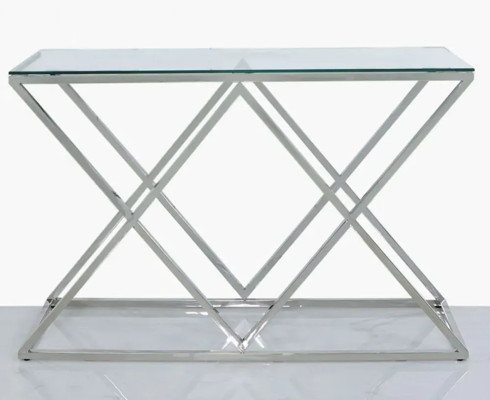 Value Imperia Console Table - Chrome, Glass