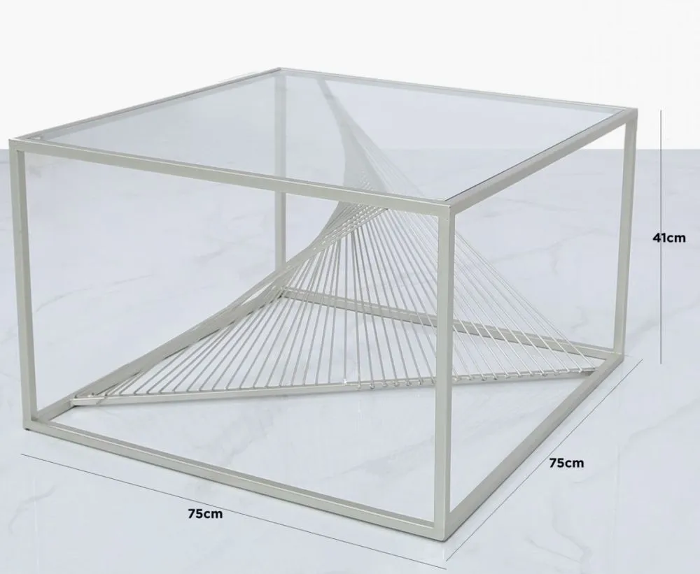 Value Luna Coffee Table - Silver, Glass